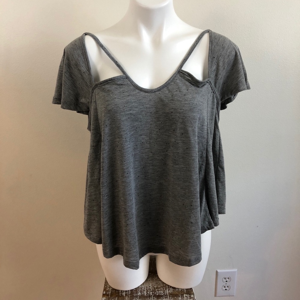 Poof Triangle Neckline Top